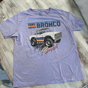 Ford Bronco Sunset Graphic Tee Lavender Purple Size M